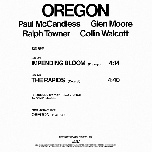 Oregon - Impending Bloom (12'' Single / Promo) [ECM Records ECM PRO-A-2095] (1983)