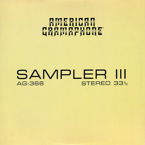Various Artists - Sampler III [American Gramaphone Records AG-366] (7 May 1984)