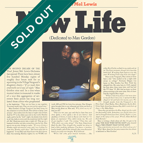 Thad Jones / Mel Lewis - New Life (Dedicated To Max Gordon) [A&M/Horizon SP-707] (1976)